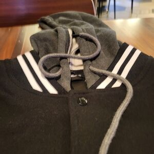 Black and Gray Hooded Jacket